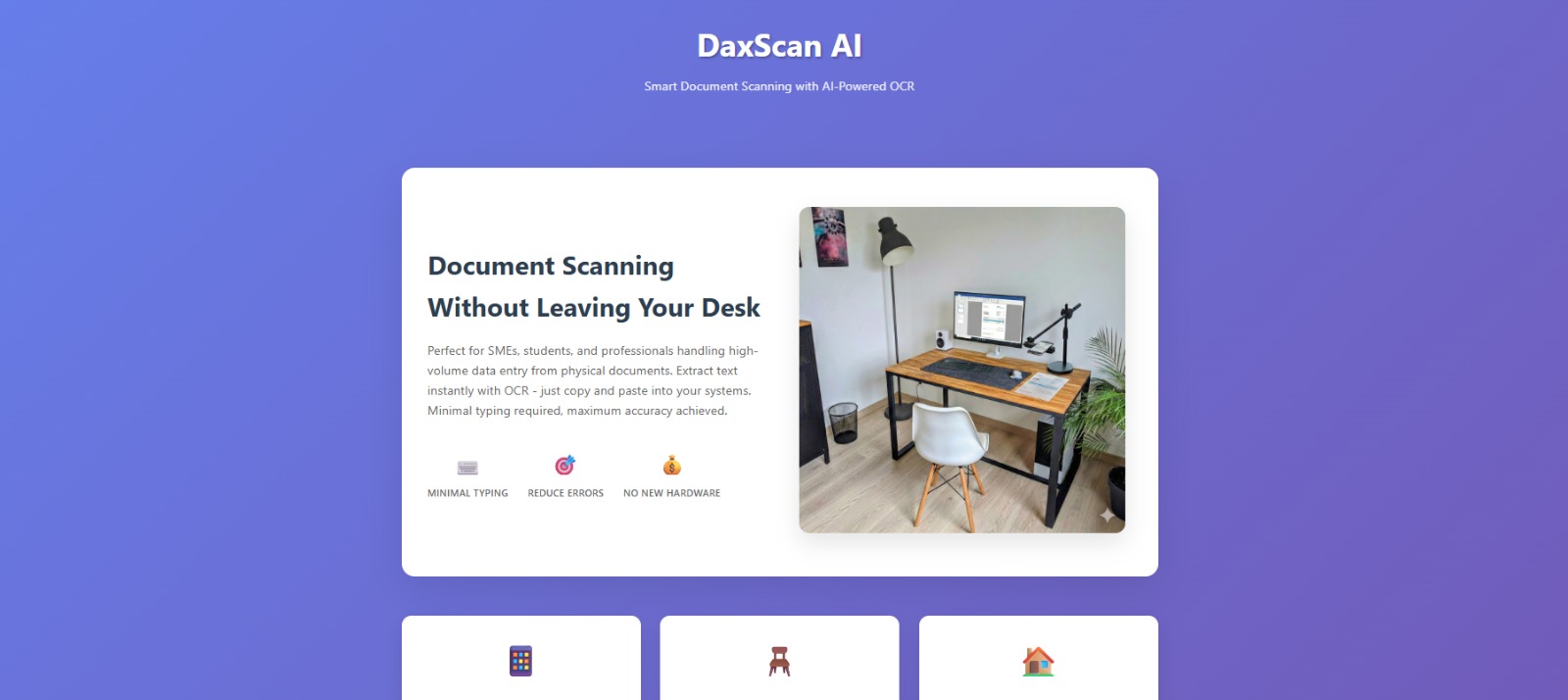 DaxScan AI — document scanning interface